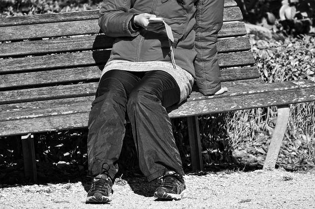 traveller checking map and phone safely
